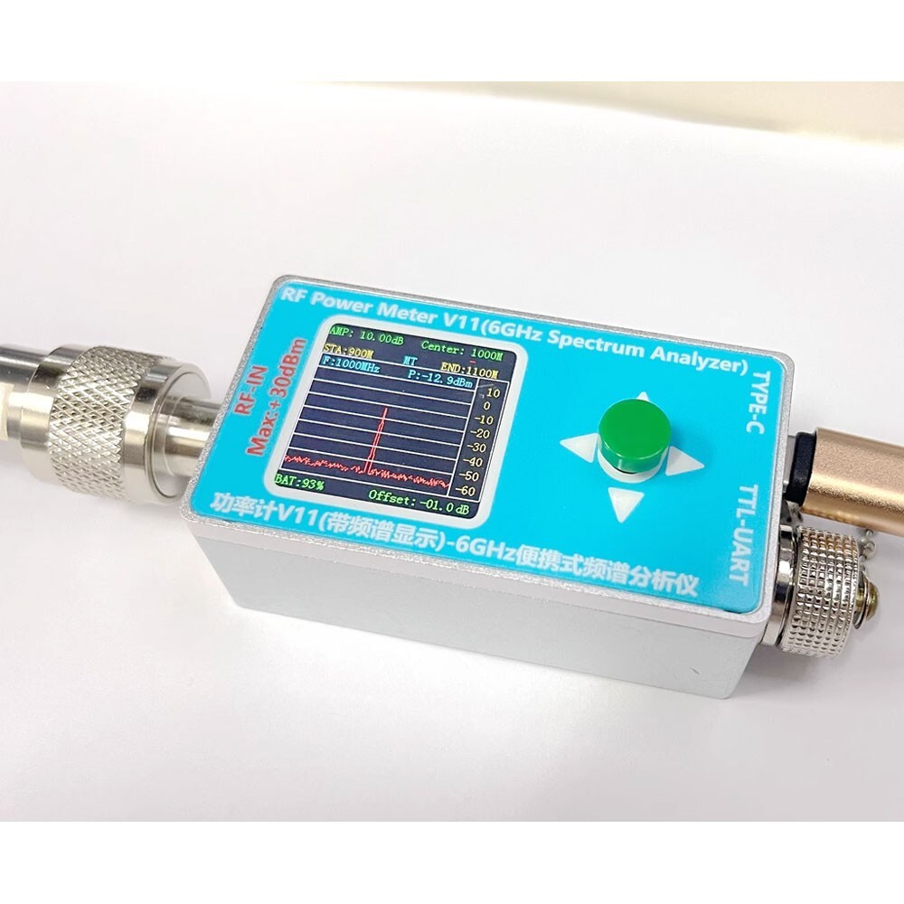 RF Power Meter V11 & 6GHz Spectrum Analyzer + Type-C Cable + SMA Adapter