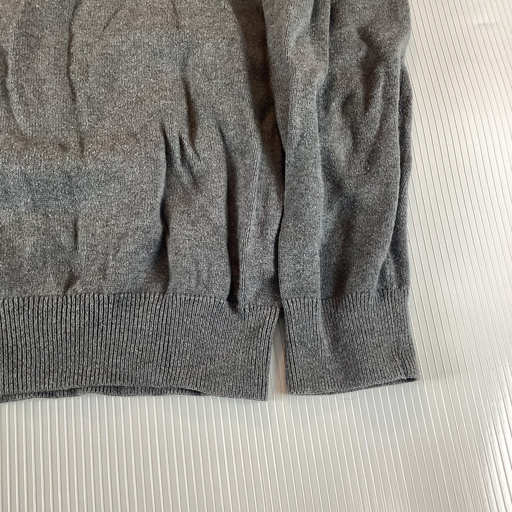 Express Mens Sweater Long Sleeve Sz XL Pullover Solid V Neck Gray Casual