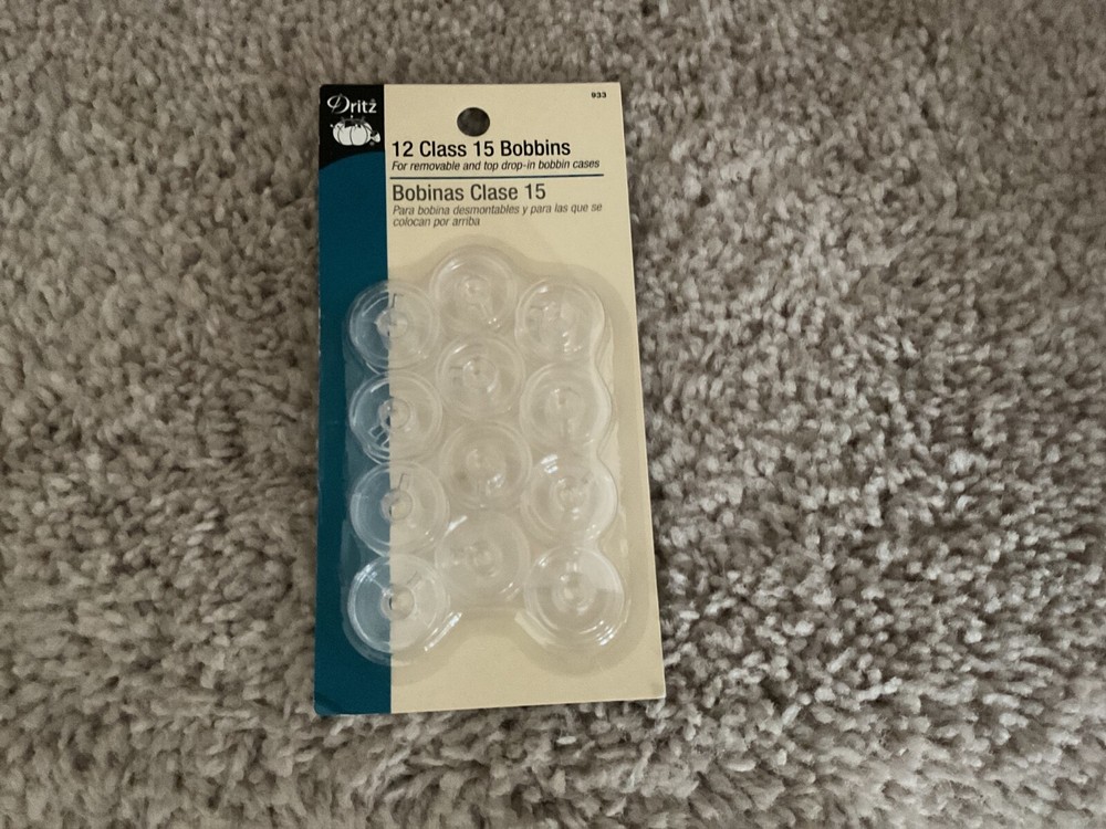 Dritz Class 12 Class 15  Clear Plastic Bobbins