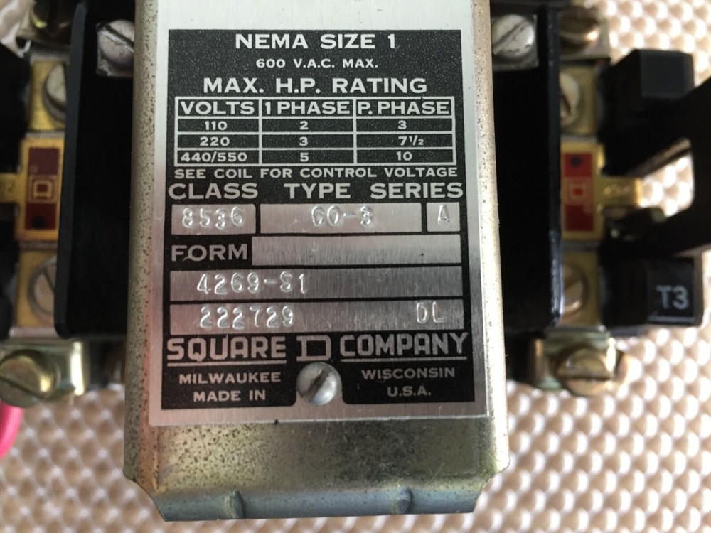 SQUARE D 8533 C0-3 4269-91 STARTER