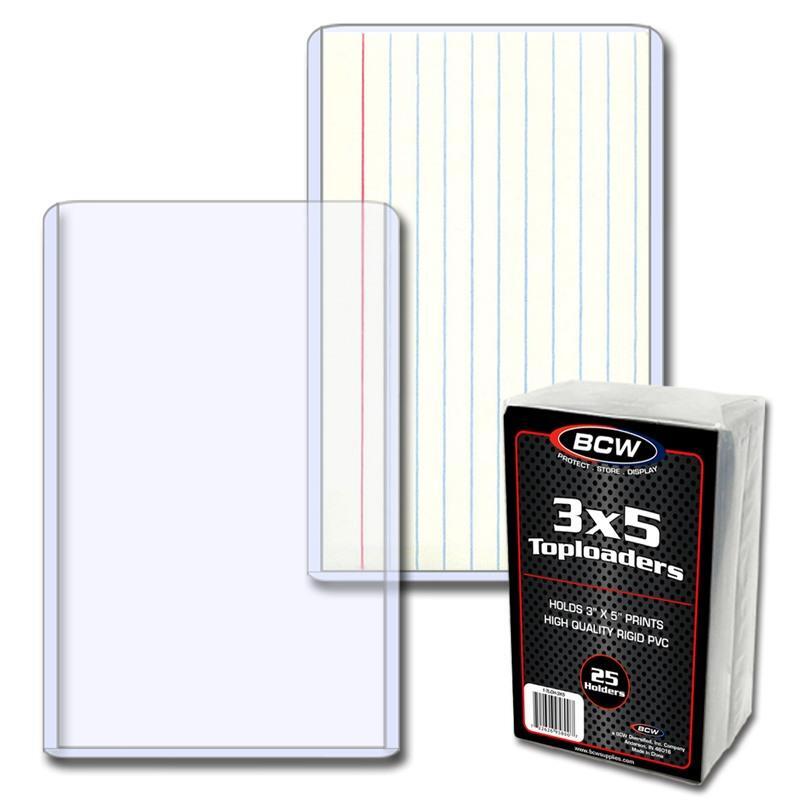 (25) 1 Full Pack - BCW 3 x 5 Photo Print Toploaders Holders Top Loader Toploader
