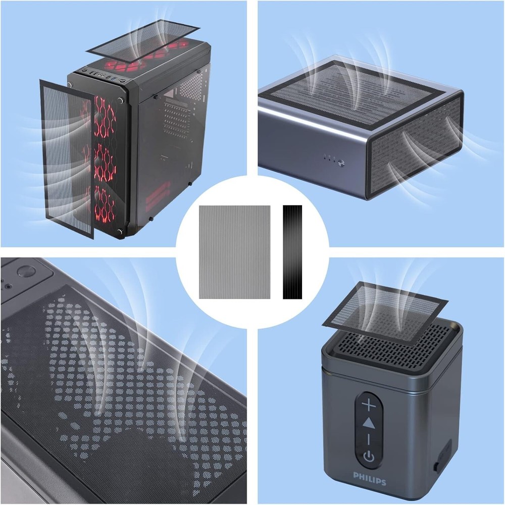 400x300mm DIY PC Case Dust Mesh Filter [2 Pack] PVC Dustproof Magnetic D...