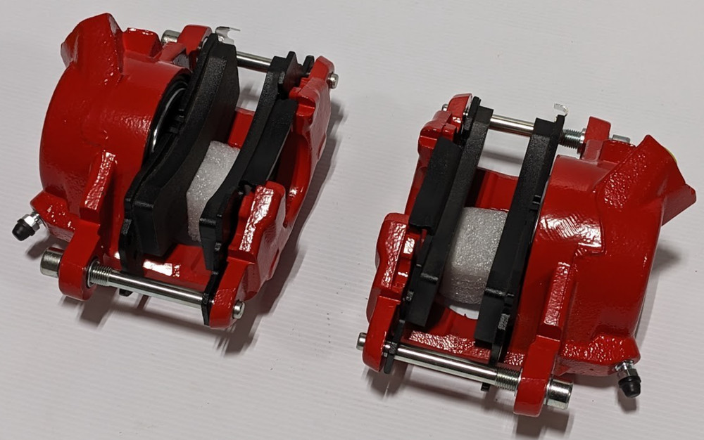 RED 1969 - 1977 Chevy Camaro Disc Brake Calipers Single Piston Conversion Loaded