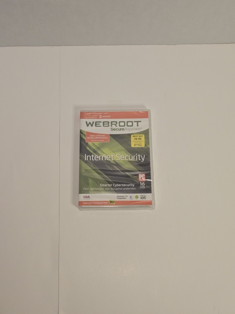 NEW SEALED Webroot SecureAnywhere Internet Security Windows MAC Android iOS