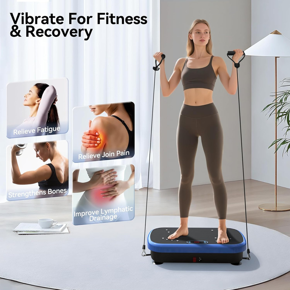 Vibration Plate Exercise Machine, 180 Adjustable Speeds, Fitness Platform