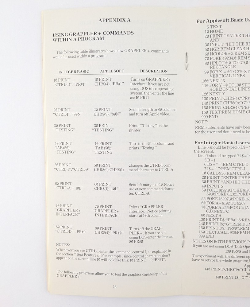 Orange Micro Grappler+ Manual & Sticker - Apple II, Vintage Computing