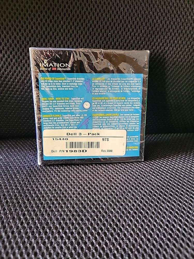Imation SuperDisk 120MB (3-Pack) LS-120 Diskettes 3M SEALED Vintage Floppy Disk