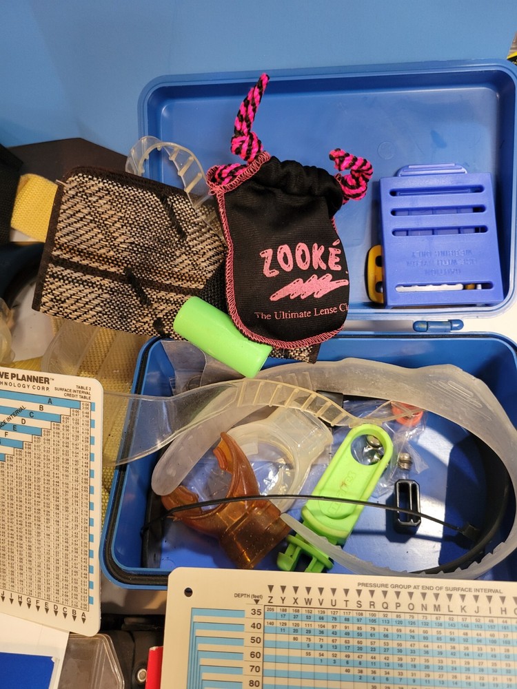Assorted Diving Gear 2 Pair Gloves Size Medium 2 Side Draft Snorkel And More
