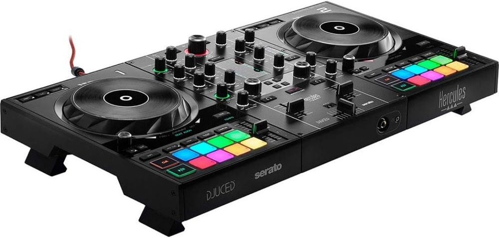 DJControl 500 USB DJ Controller with HDP DJ45 Headphones & RCA Cable Bundle