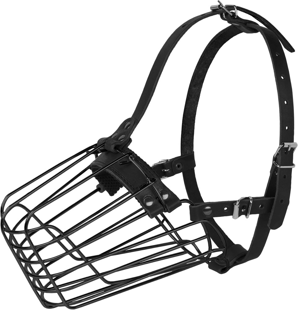 German Shepherd Dog Muzzle Metal Basket for Medium Large Dogs Adjustable Durable