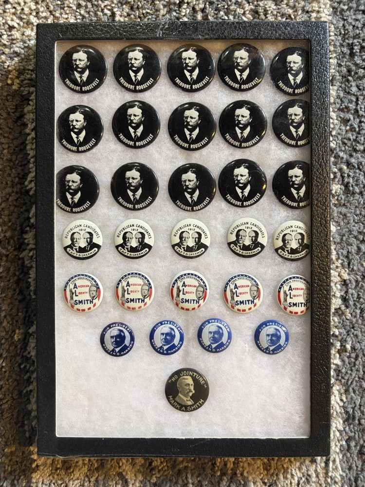 Vintage Political Pinback Button Set With Multiple Duplicates