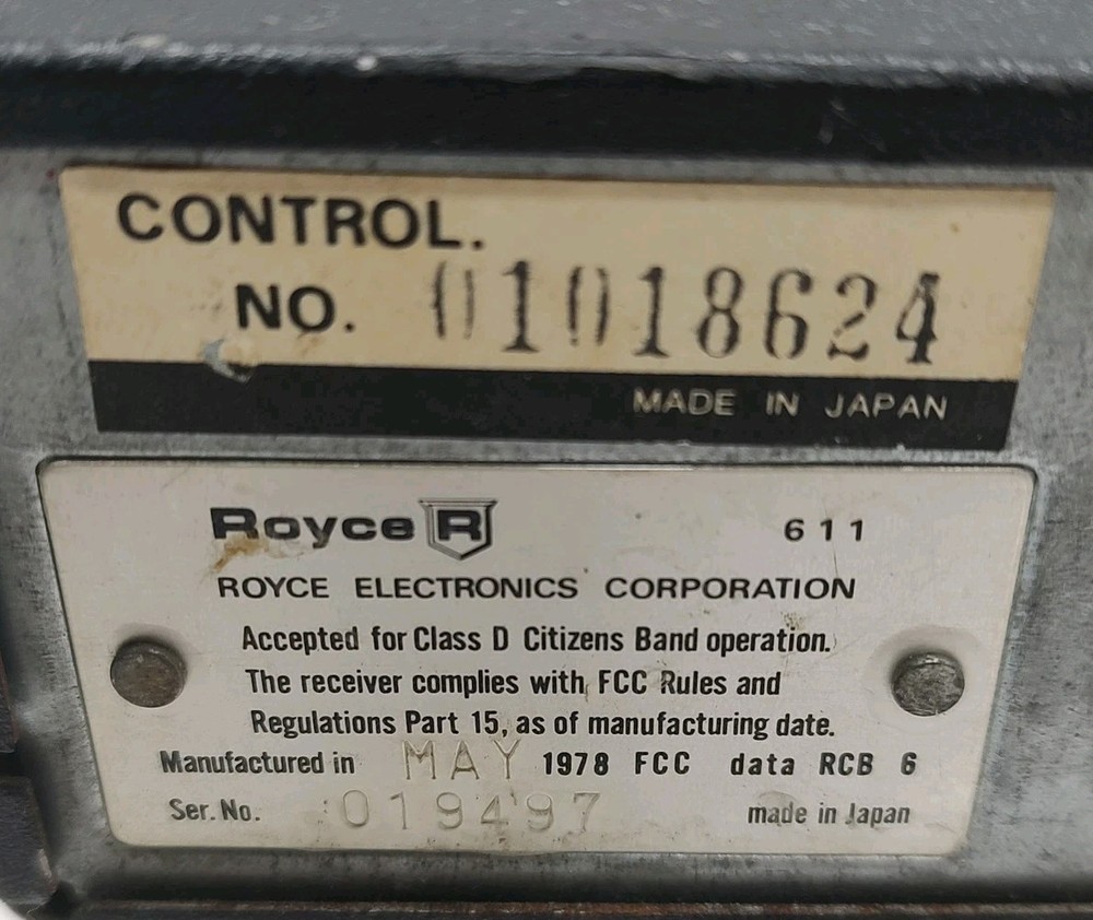 Royce CB 611 - 40 Channel Base Transceiver/Radio D
