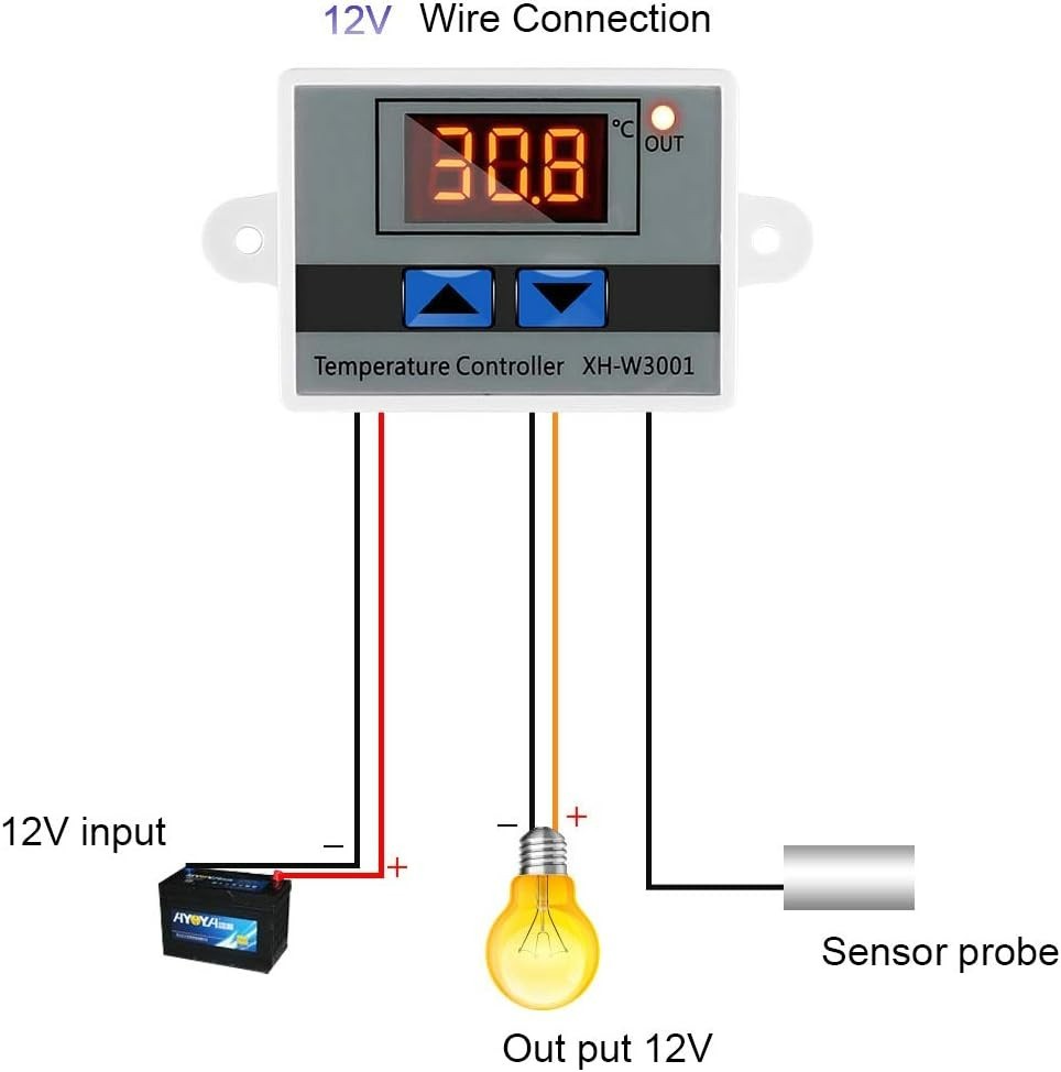 12V Programmable Temperature Controller Thermostat for Efficient Climate Control