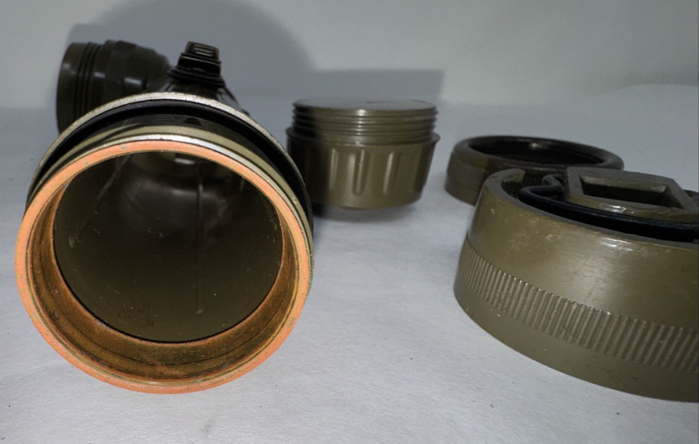 Original U.S Army Military OD Webbing System, Belt, Flash Light, & 3 Pouches