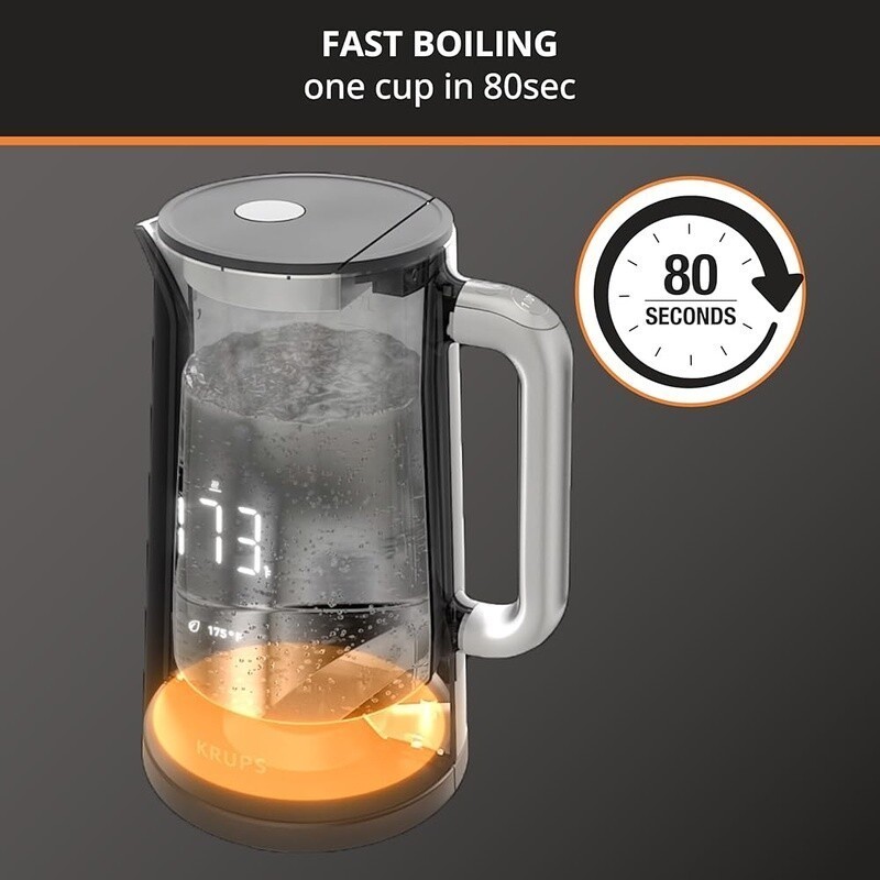 Smart Temp Electric Kettle 1.7L 5 Settings Digital Display Cordless Cool Touch