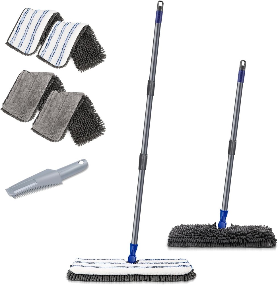 Two Sided Dust Mop Floor Cleaning System, MASTER 360 Microfiber Mop