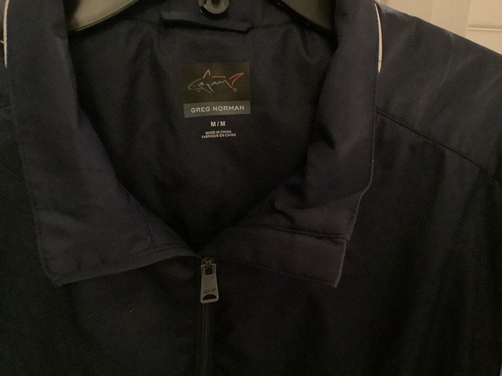 Greg Norman Men’s Dark Blue Vented Short Sleeve Wind Jacket Size Medium