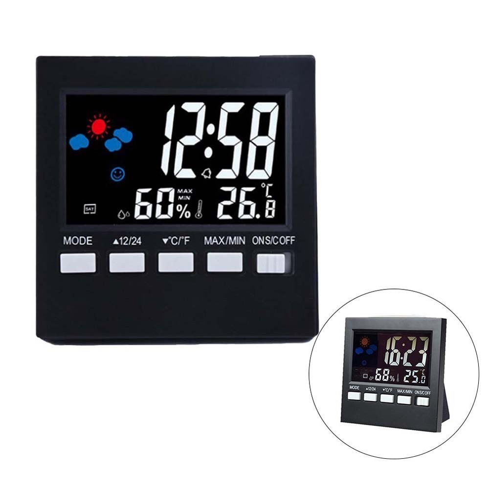 Voiceactivated Backlit Alarm Clock Hygrometer and Thermometer Function