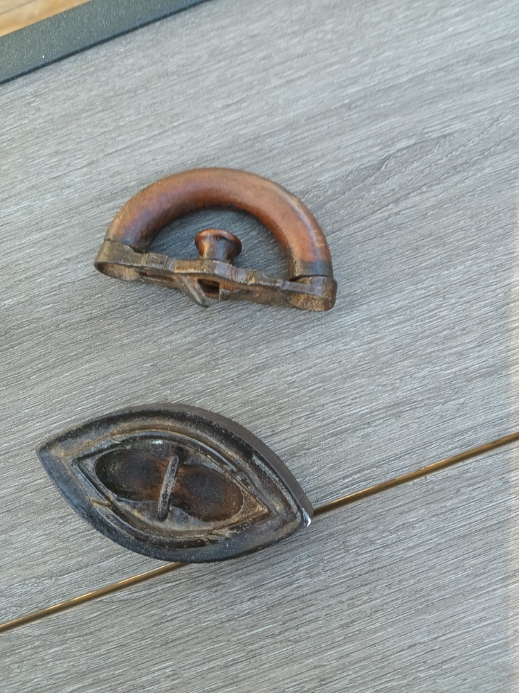 Antique Sad Iron/Flat Iron Removable Wood Handle