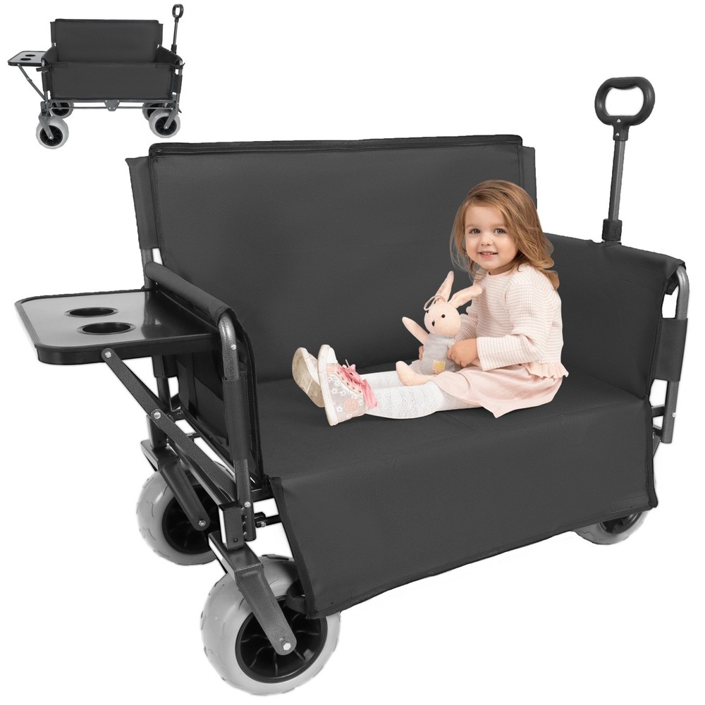 3-in-1 Collapsible Wagon Bench with Folding Table 500lbs Capacity
