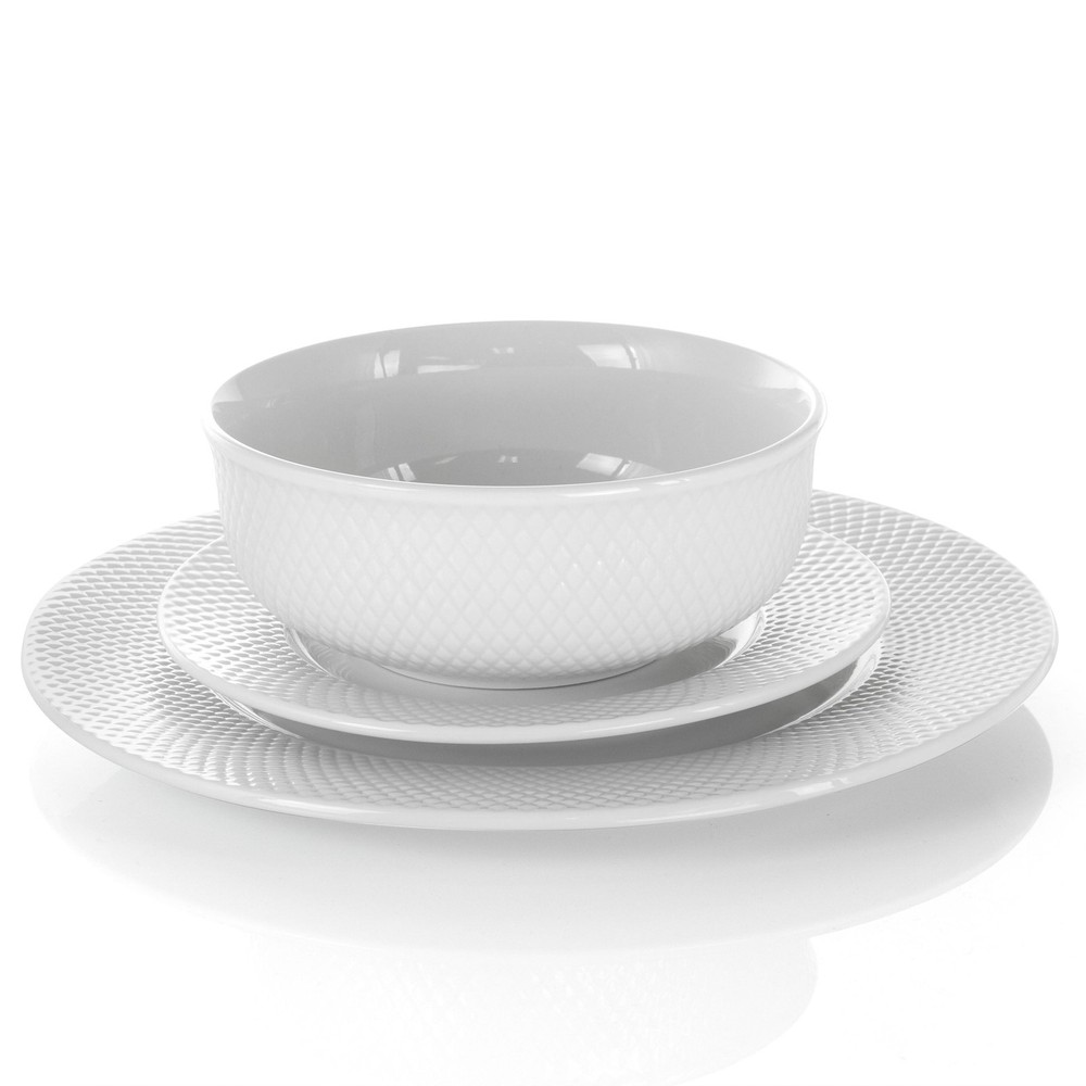 Maisy 18 Piece Round Porcelain Dinnerware Set in White