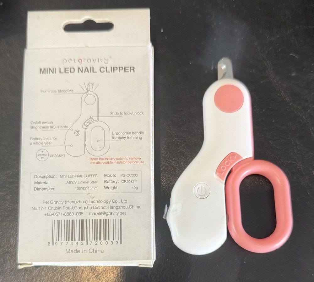 LED Light Nail Clipper Pink - A0194