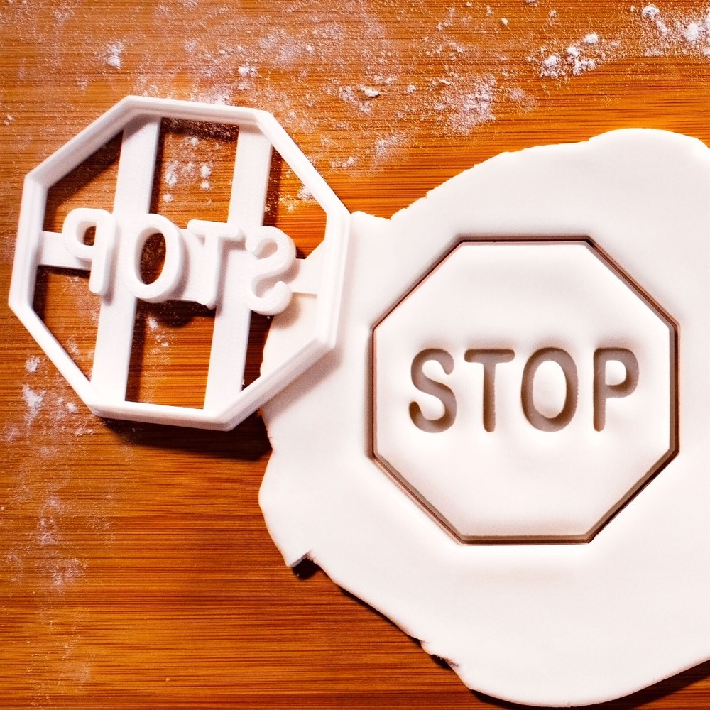 Traffic Cone, Road Work Ahead & Stop Signage Cookie Cutters Set - construction