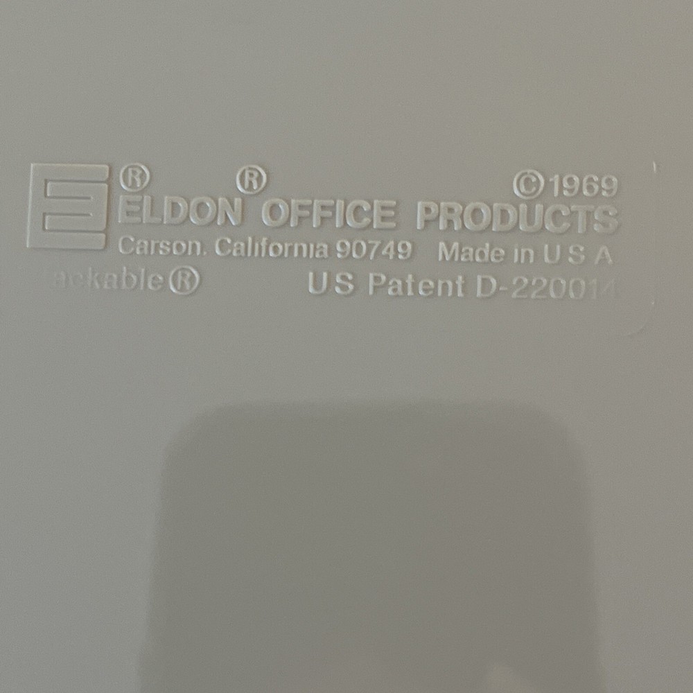 Vtg Eldon Office Products 5 Stackable Desk Letter Paper Tray MCM Red Tan