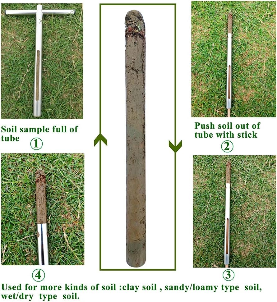 Soil Sample Probe 12 Inch with T Handle, Sampler Tool, Test Kit,...