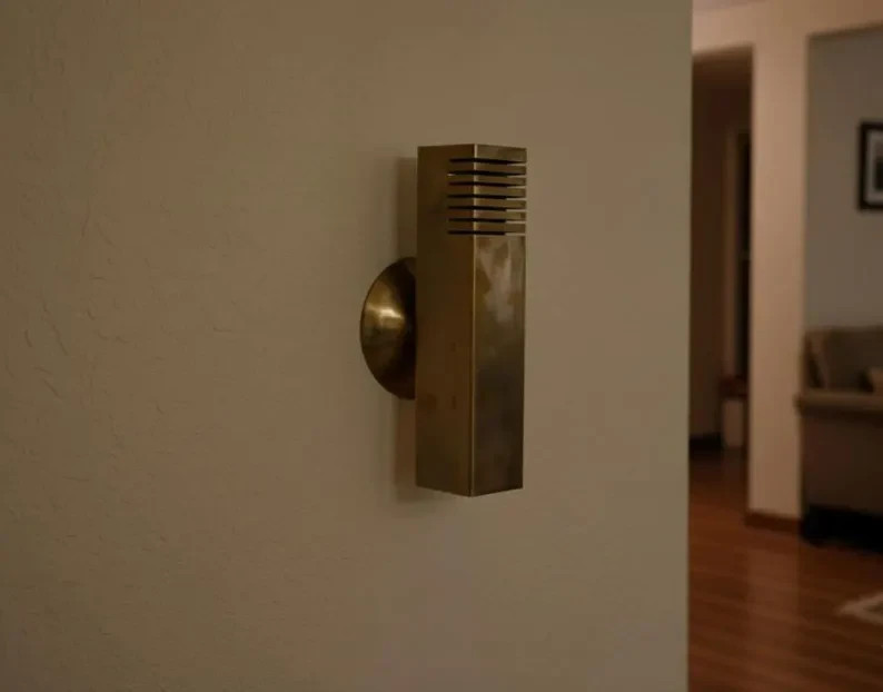 Mid-Century Brass Wall Sconce, Italian Style, Adjustable Hallway Light