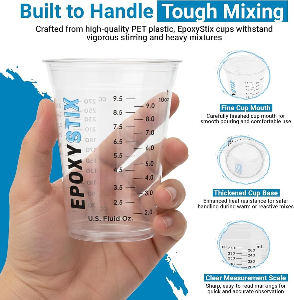 12oz Graduated Mixing Cups - 100 Pack with Ergonomic Design for Easy Use