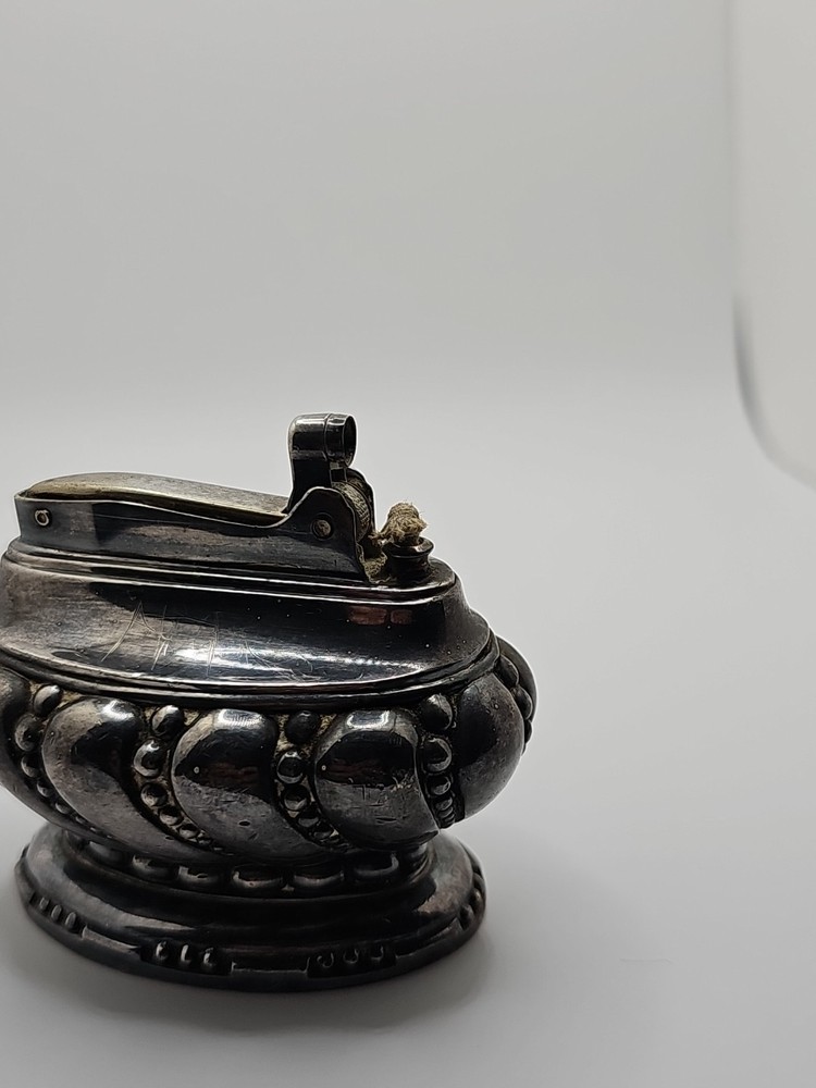 Ronson Crown Silver 1950's Table Top Cigarette Lighter Vintage