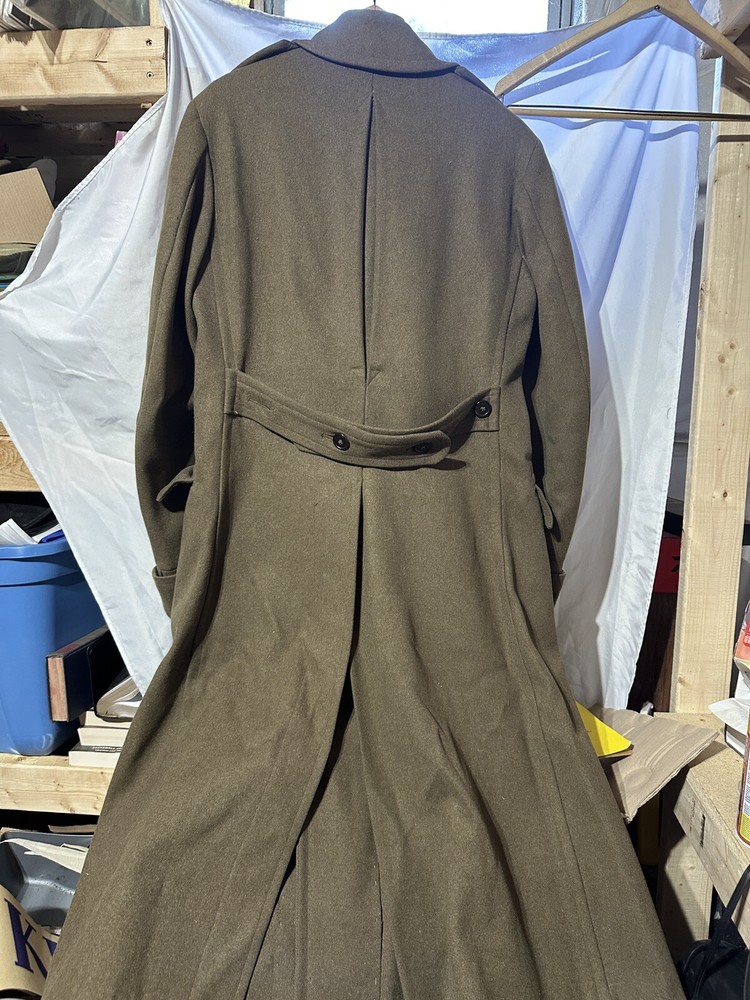 Vintage Army Jacket Men's Wool Overcoat