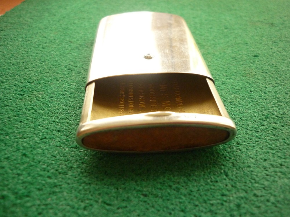 Solid Silver Unusual Sliding Vesta Case Birm 1925 with Advertising Inscription