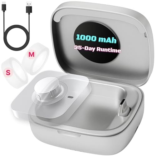 Portable Wireless Charging Case for Oura Ring Gen 4 & Gen 3, 1000mAh Power