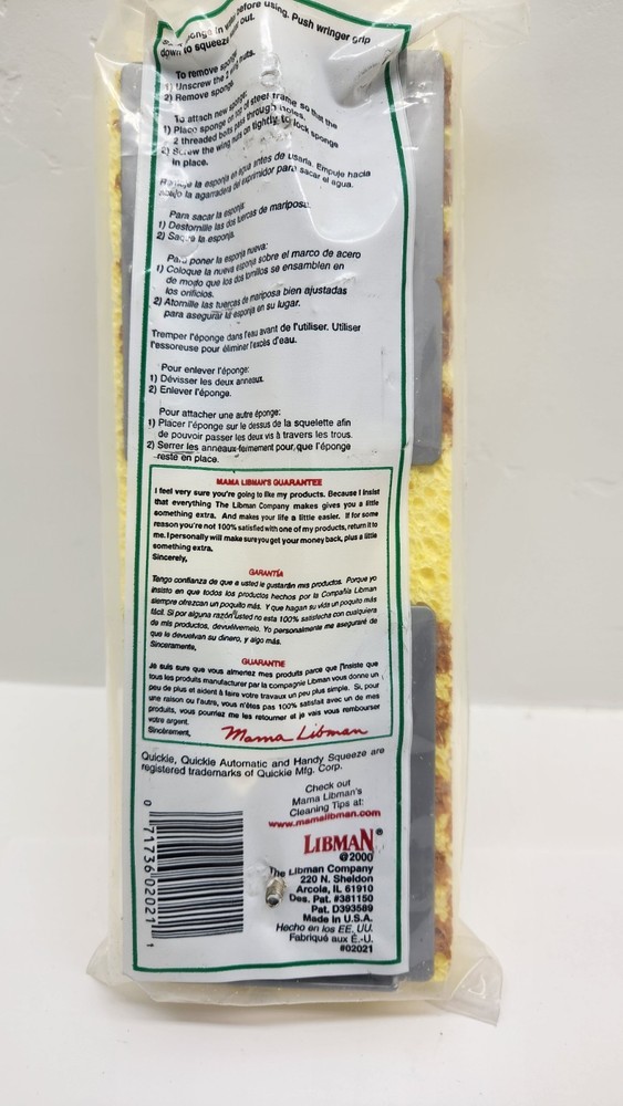 Libman Gator Mop Refill Wing Nut Replacement NEW Vintage 2000 NOS Cleaner
