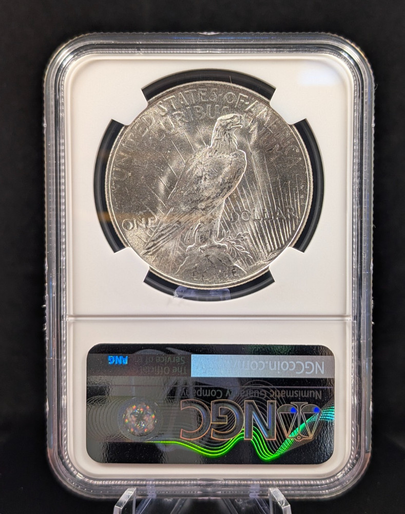 1922 Silver Peace Dollar NGC MS 63 Low Serial