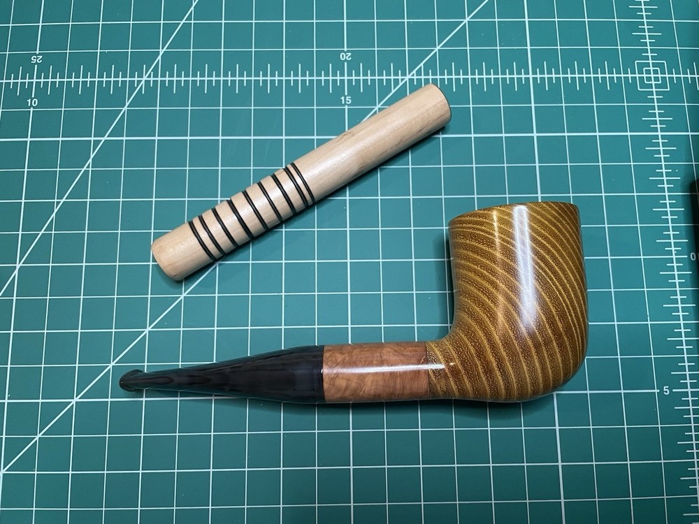 Peter Toth Billiard #1 w/ Tamper Handmade Osage Orange Pipe, New