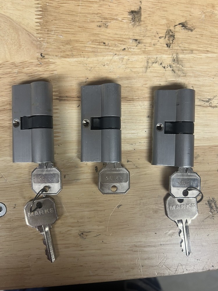 Marks Double Cylinder Lock #2622 Satin Nickle- BUNDLE 3 Locks/ 5 Keys