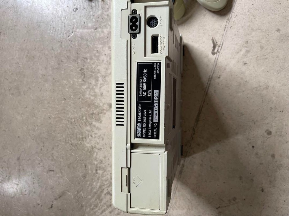 SEGA Saturn WHITE Game HST-3220 Console ＋ 2 Controller ＋ Cable Tested Work Japa