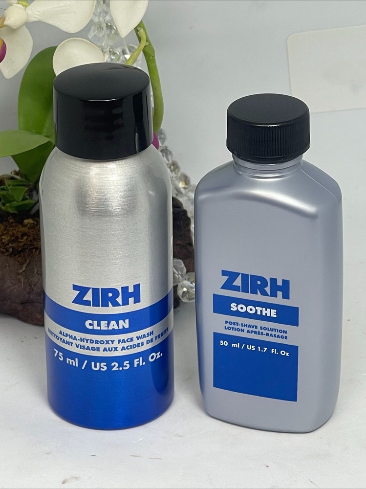 Zirh 2 Pc Set - Clean Alpha Hydroxy Face Wash + Soothe Post Shave Solution - New