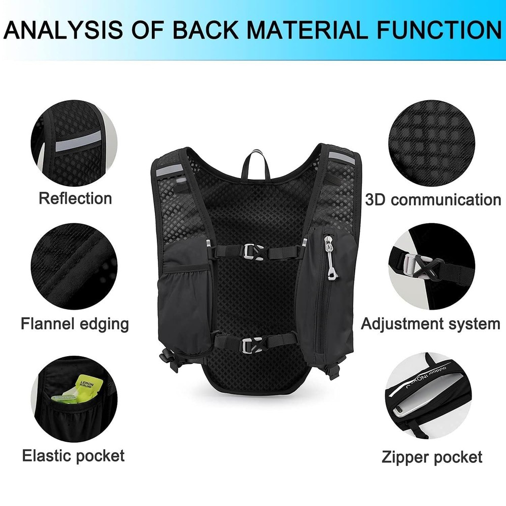 Hydration Pack Lightweight Hydration Running Backpack for Men & Women, 6L Bre...