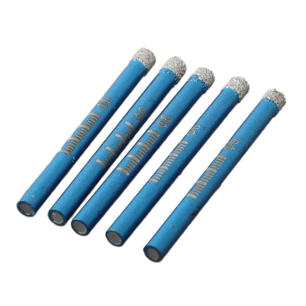 5 Pcs Brazed Dry Drill Tile Drill Bit 5*6mm Core Drill Drilling For Glass