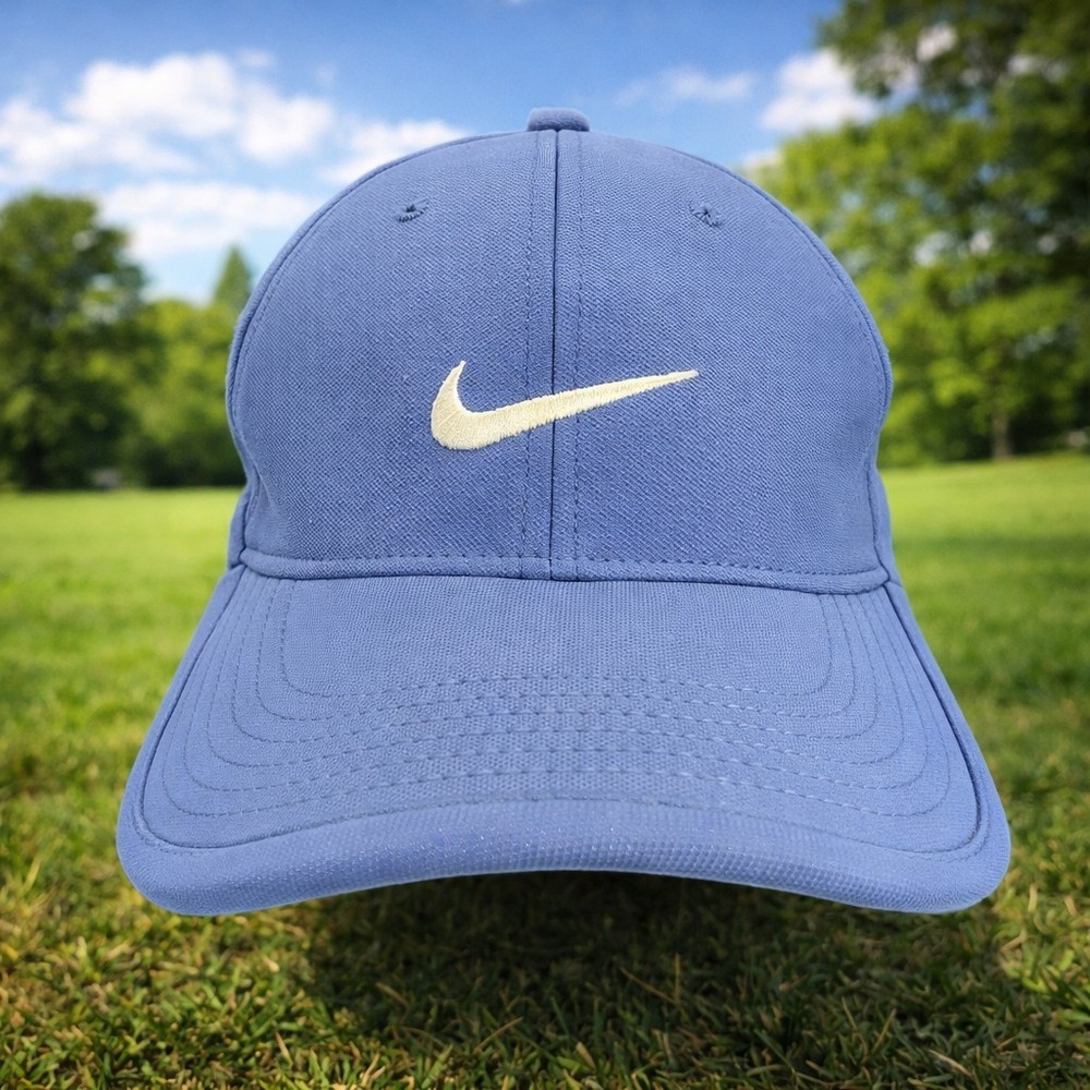 Nike Light Blue Golf Hat Perforated Adjustable Baseball Cap Swoosh Logo