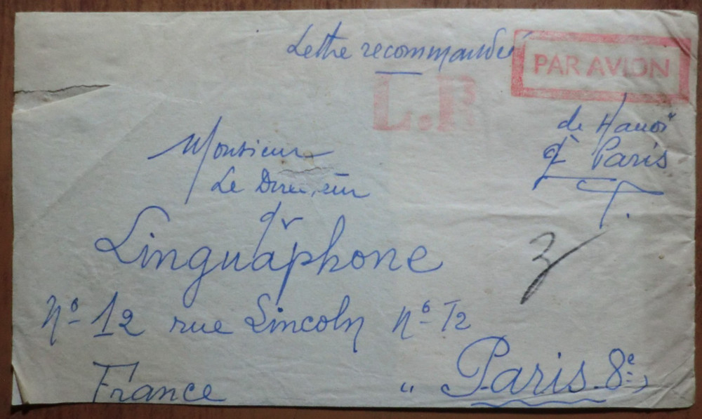 Indocina. 1948 registered letter (A1)