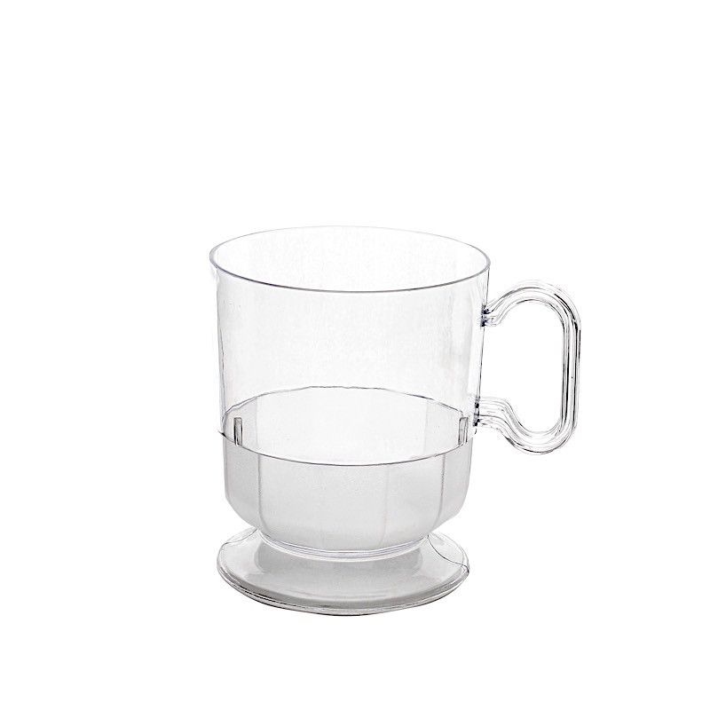 5 oz Clear Plastic Disposable Coffee Cups With Handle Wedding Tableware
