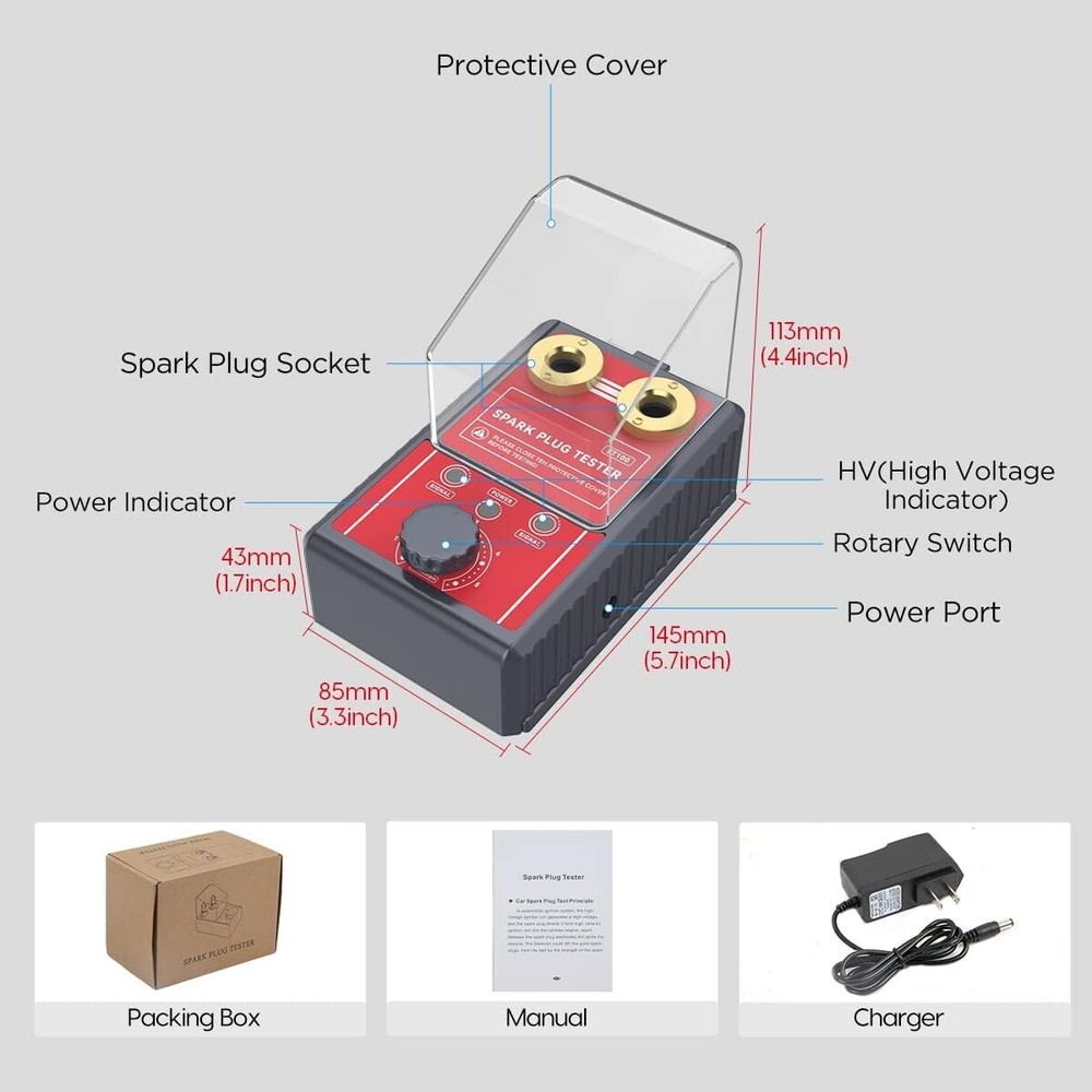 Durable Spark Plug Tester - Simultaneous Testing with Indicator for Engine Care