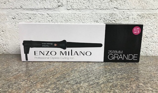 Enzo Milano Grande 25/18mm Clipless Curling Iron Ceramic Black
