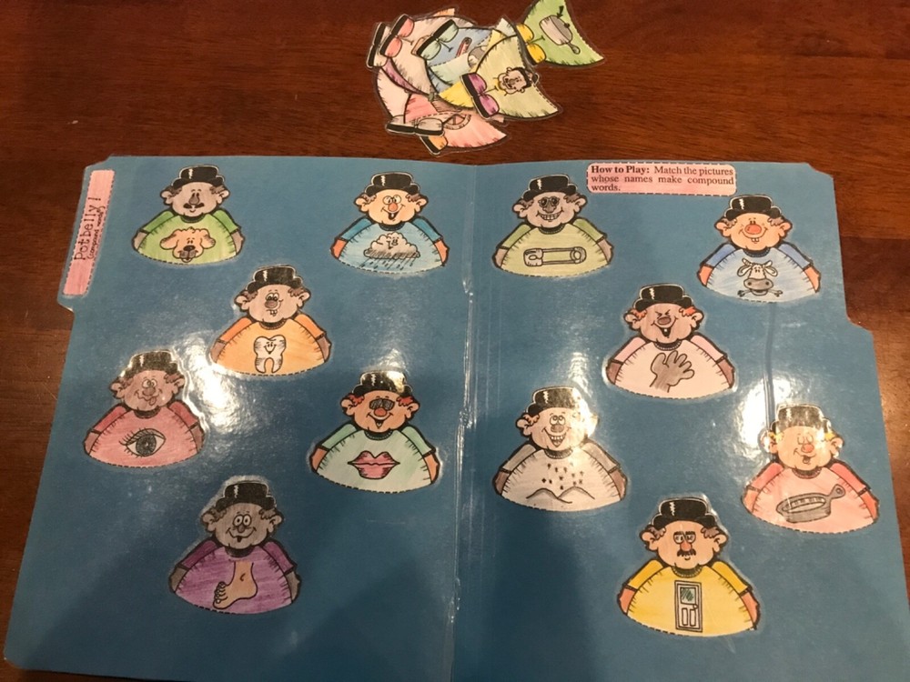 Potbelly! Compound Words 1st grade language arts file folder game