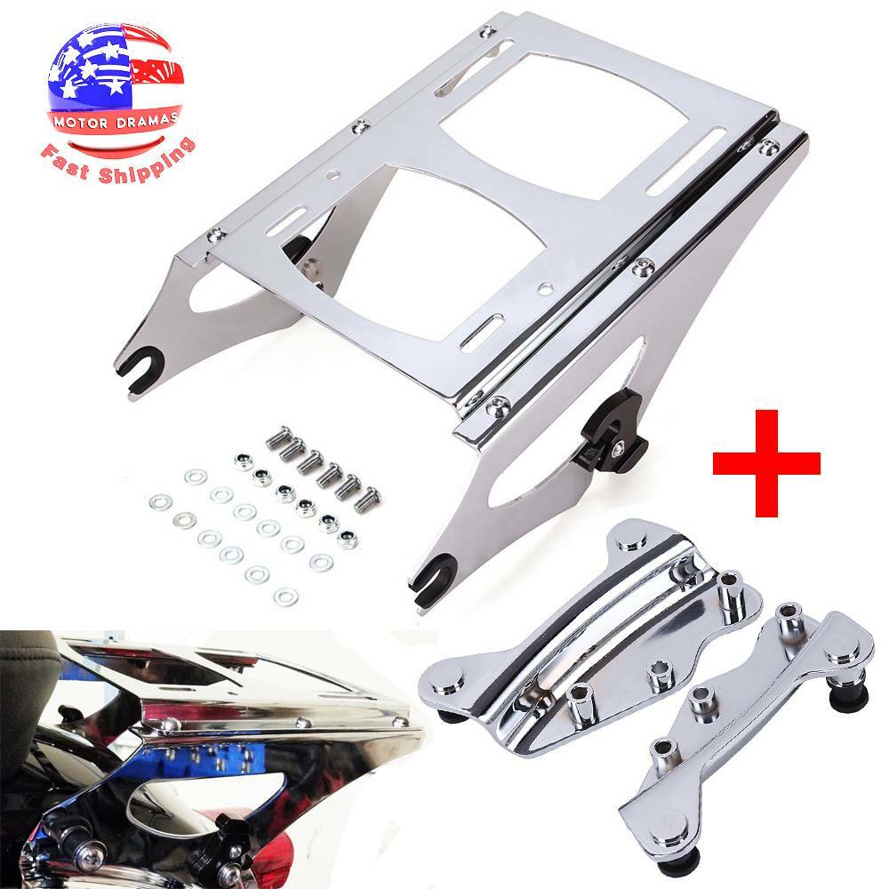 Detachable 2-Up Tour Pack Pak Mounting Rack & docking hardware For Harley 09-13